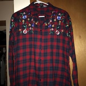 Flannel with flower detailing
